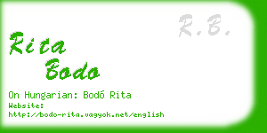 rita bodo business card